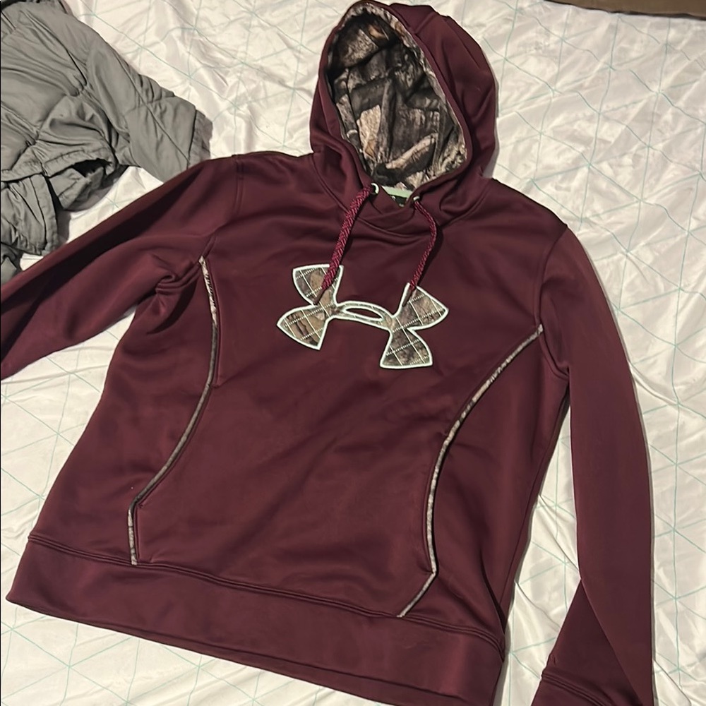 Under Armour Burgundy Hoodie with Camo Accents